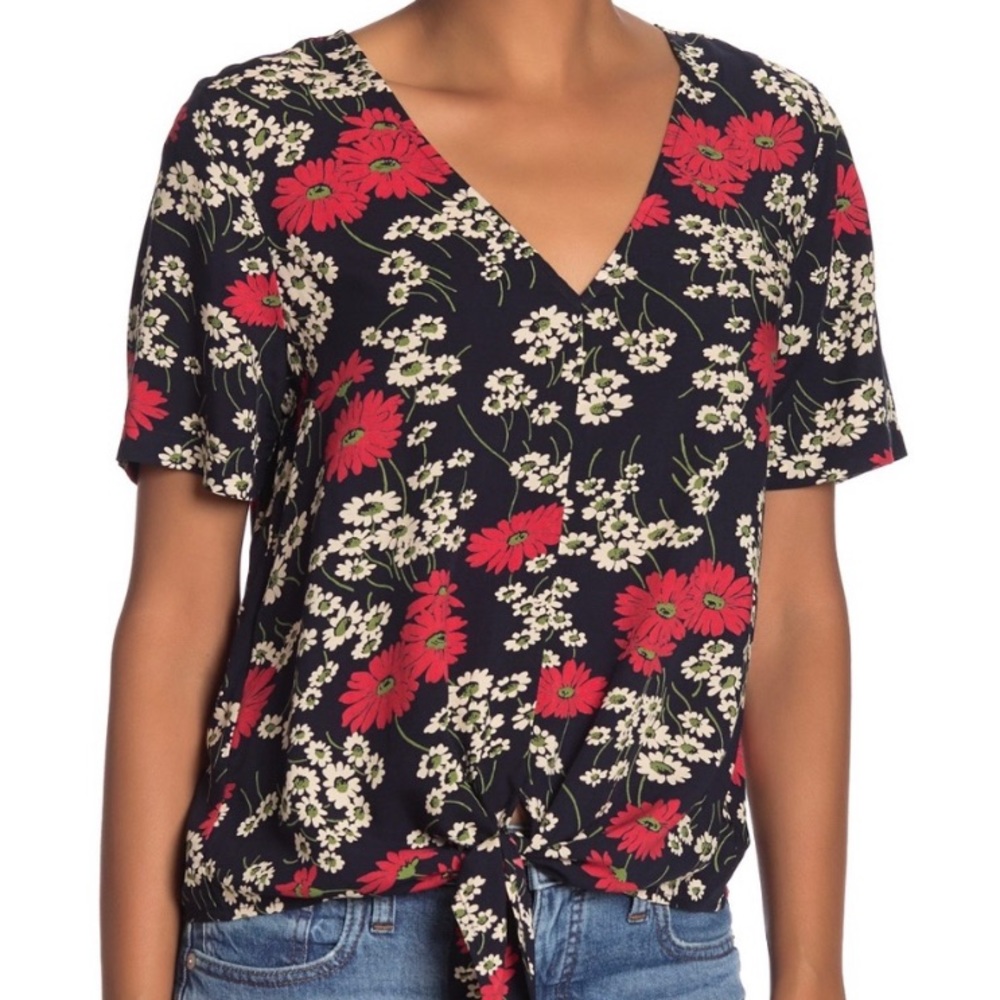 Madewell | Hillside Daisies Front Tie Top